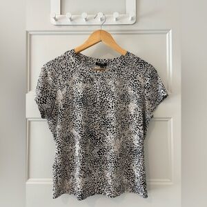 Dynamite Women's Ribbed Stretch Animal Print Top
